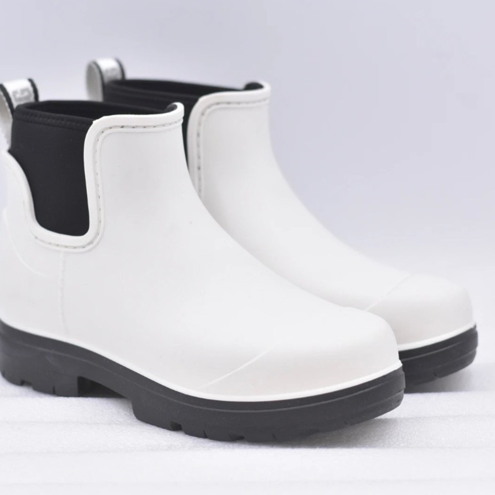 UGG Sleek White Ankle Rain Boots